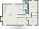 Layout of the basement including a recreation room, utility room, and three bedrooms at 8236 W 71St Pl, Arvada, CO 80004