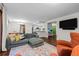 Spacious living room with hardwood floors, a large couch, and an open layout at 6402 W 81St Ave, Arvada, CO 80003