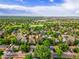 Aerial view of neighborhood, the home is marked with a red arrow at 4720 W Stanford Ave, Denver, CO 80236