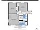 Detailed floor plan showcasing bedrooms, hall, and bathrooms on the upper level at 4720 W Stanford Ave, Denver, CO 80236