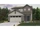 Charming two-story home with gray siding, attached garage, and manicured lawn and landscaped walkway at 18978 E 94Th Pl, Commerce City, CO 80022