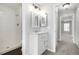 Contemporary bathroom with a walk-in shower and modern vanity with good storage at 2927 W 81St Ave # B, Westminster, CO 80031
