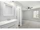 Stylish bathroom adjacent to the bedroom, featuring modern fixtures and vanity at 2927 W 81St Ave # B, Westminster, CO 80031