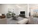 Living room with neutral color palette, wood flooring, lots of natural light, and open floorplan at 4871 S Dunkirk Way, Centennial, CO 80015