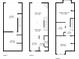 Floor plans for levels 1, 2, and 3, including dimensions for each room at 1818 S Quebec Way # 4, Denver, CO 80231