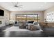 Bright living room with floor-to-ceiling windows, a cozy seating area, and outdoor views at 6725 Mentha Dr, Castle Rock, CO 80108