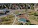 Aerial view of a home near a park, showcasing the property's location in a Gathering-friendly neighborhood at 7006 S Miller Ct, Littleton, CO 80127
