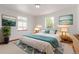 Bright bedroom with white walls, two windows, and a queen sized bed at 8110 Ivy St, Commerce City, CO 80022