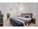 Cozy bedroom with a plush bed, soft lighting, and two small windows at 8110 Ivy St, Commerce City, CO 80022