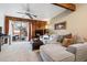 Bright living room with a cozy fireplace and access to the outdoor patio at 3355 Hickok Pl, Boulder, CO 80301