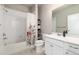 Clean bathroom with a shower/tub combo and white vanity at 460 E Fremont Pl # 301, Littleton, CO 80122