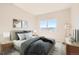 Bedroom featuring bright windows, carpet flooring, and modern decor at 875 E 78Th Ave # 9-2, Denver, CO 80229
