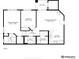 A detailed floor plan featuring a primary bedroom, living/dining room, kitchen, and bathrooms at 875 E 78Th Ave # 9-2, Denver, CO 80229