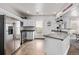 Modern kitchen with white cabinets, stainless steel appliances, and hardwood flooring at 3464 S Downing St, Englewood, CO 80113