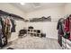 Spacious walk-in closet with ample storage space, shelving, and carpeting for organized storage at 7442 Greenwater Cir, Castle Rock, CO 80108