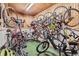 Secure bike storage room with various bicycles at 1050 N Corona St # 207, Denver, CO 80218