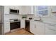 Modern kitchen featuring stainless steel appliances, white cabinets, and bright countertops at 525 W Midway Blvd, Broomfield, CO 80020