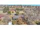 Aerial view showcases the property's location in a quiet neighborhood at 3272 W Stanford W Ave, Englewood, CO 80110