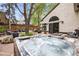 Backyard with in-ground hot tub and private patio at 229 Albion St, Denver, CO 80220