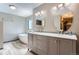 Modern bathroom featuring double vanity, soaking tub, and contemporary finishes at 5275 Holmes Pl, Boulder, CO 80303