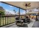 Relaxing covered patio overlooking the backyard, perfect for outdoor entertaining at 8975 S Coyote St, Highlands Ranch, CO 80126