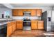Efficient kitchen featuring ample wood cabinetry, stainless steel appliances, and durable countertops, ready for culinary adventures at 4528 Andes St, Denver, CO 80249