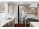 Modern kitchen with stainless steel appliances and an island at 3619 Navajo St, Denver, CO 80211