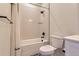 Clean bathroom with a bathtub and shower combination at 2951 E Evans Ave, Denver, CO 80210