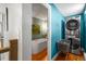Convenient laundry area adjacent to the stylish bathroom featuring modern appliances at 7209 S Sherman St, Centennial, CO 80122
