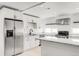 Modern kitchen featuring white cabinets, stainless steel appliances, and sleek countertops at 5090 W 36Th Ave, Denver, CO 80212