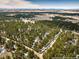 Expansive aerial view showcases a large acreage property surrounded by pine trees and distant mountain views at 5030 Cedar Way, Elizabeth, CO 80107