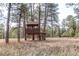 Wooden treehouse elevated among tall trees, providing a fun and adventurous space at 5030 Cedar Way, Elizabeth, CO 80107