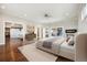 Main bedroom with hardwood floors and access to backyard at 7905 Schumaker Rd, Bennett, CO 80102