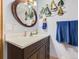 Basement bathroom vanity with a nautical theme at 9485 W 81St Ave # B, Arvada, CO 80005