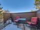 Small patio with table and chairs, great for outdoor relaxing at 9485 W 81St Ave # B, Arvada, CO 80005