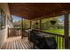 Relaxing covered back porch, perfect for outdoor dining and enjoying the serene backyard view at 9150 W 94Th Ave, Westminster, CO 80021