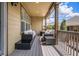 Relax on this covered patio with outdoor seating and overhead lighting at 6674 Fonder Villa Dr, Parker, CO 80134