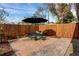 Cozy backyard patio with outdoor seating and shade umbrella, perfect for relaxing at 3052 S Cherokee St, Englewood, CO 80110