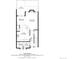 Floor plan of first floor with kitchen, living room, dining area, bath, laundry, and patio at 9110 Gale Blvd # 3, Thornton, CO 80260