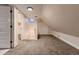Spacious attic area with carpet, skylight and doorway to a closet at 340 S Logan St, Denver, CO 80209