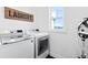 Clean laundry room with new washer and dryer machines and a bright window view at 8028 W 52Nd Ln # B, Arvada, CO 80002