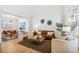 Inviting living room with stylish decor, hardwood floors, and an open layout connecting to the dining area at 8369 W Fairview Ave, Littleton, CO 80128