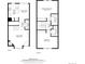 Detailed floor plan of both floors, featuring kitchen, living room, bedrooms, and baths at 4636 S Dillon Ct # B, Aurora, CO 80015