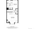 Detailed floor plan showcasing the layout of the kitchen, living room, and bathroom at 4636 S Dillon Ct # B, Aurora, CO 80015