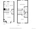 Detailed floor plan of both floors, featuring kitchen, living room, bedrooms, and baths at 4636 S Dillon Ct # B, Aurora, CO 80015