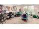 Living room with a comfortable sofa, large windows, and cozy carpet at 4636 S Dillon Ct # B, Aurora, CO 80015