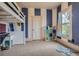 Bright bedroom with blue striped walls, built-in bunk bed, and window view at 835 Niagara St, Denver, CO 80220