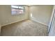 Inviting bedroom with plush carpet and a bright window with blinds at 1243 Gaylord St # 302, Denver, CO 80206