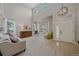 Elegant living room with high ceilings, ample natural light, and stylish furnishings at 3860 Mallard Dr, Highlands Ranch, CO 80126