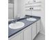 Clean bathroom with double vanity and gray countertop at 6013 Castlegate Dr # D33, Castle Rock, CO 80108